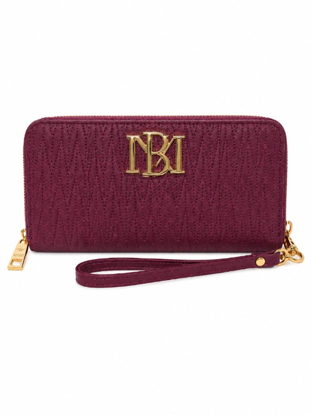 Badgley Mischka Plum Long Wallet With Phone Pocket and Wristlet